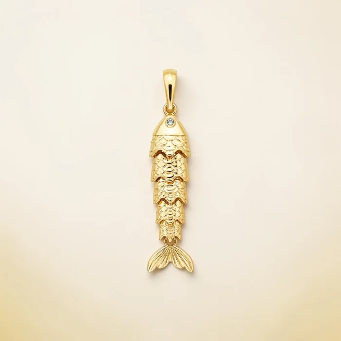 14K Gold Golden Scales Pendant - 2