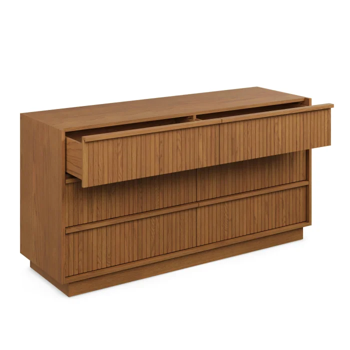 Kouva Meşe Kaplama 6 Çekmeceli Şifonyer - 2