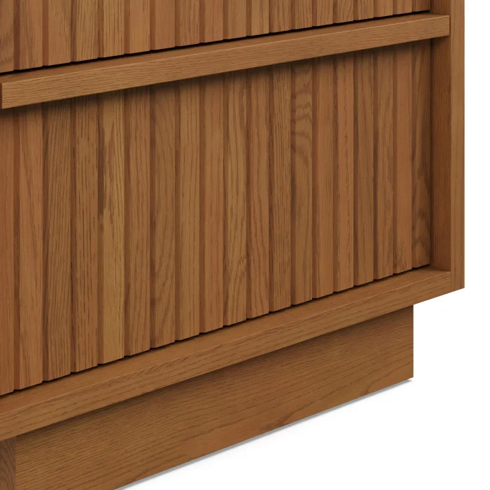 Kouva Oak Veneer 2-Drawer Nightstand - 6