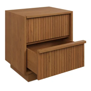 Kouva Oak Veneer 2-Drawer Nightstand - 3