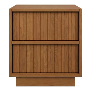 Kouva Oak Veneer 2-Drawer Nightstand - 2