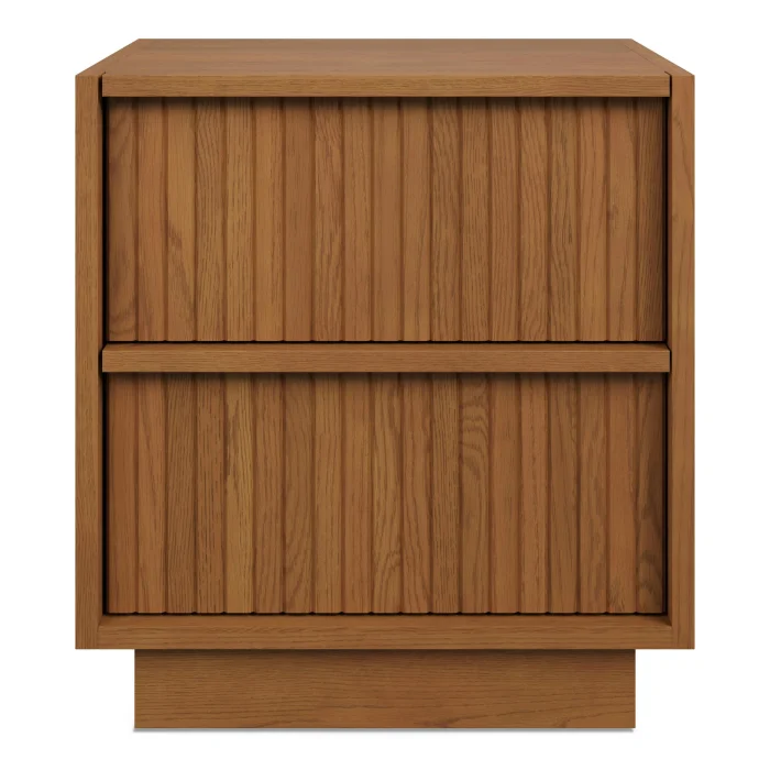 Kouva Oak Veneer 2-Drawer Nightstand - 2