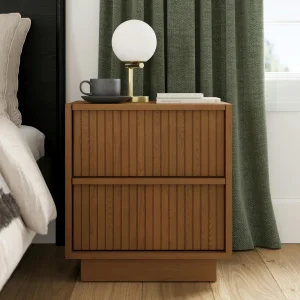 Kouva Oak Veneer 2-Drawer Nightstand - 4