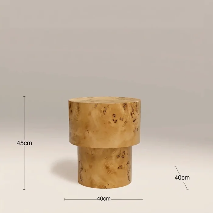 Luna Burl Wood Side Table - 3