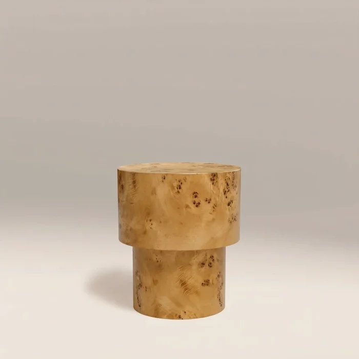 Luna Burl Wood Side Table - 2
