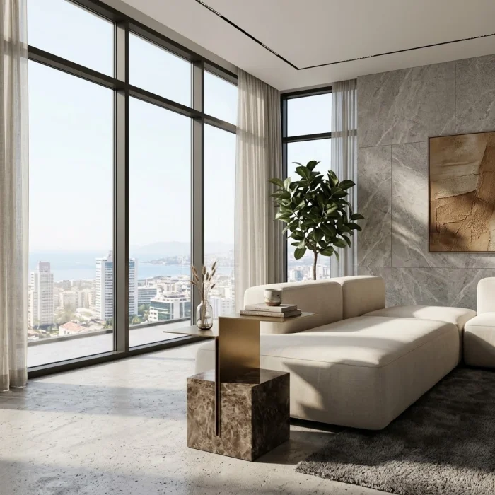 Vapor Travertine Side Table - 2