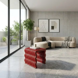 Wave Wavy Wooden Side Table - 3
