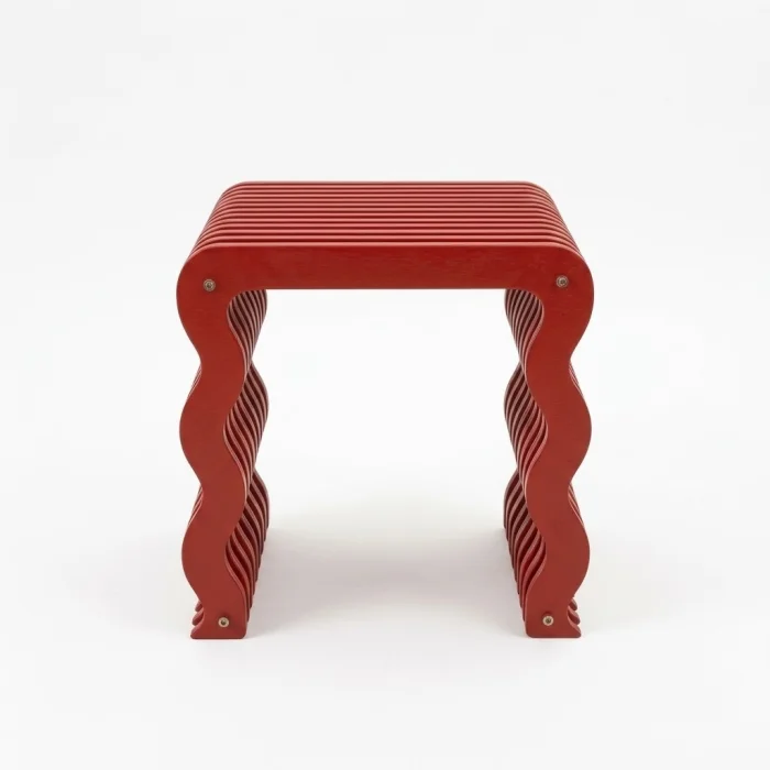 Wave Wavy Wooden Side Table - 2