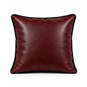 Milano Faux Leather Bordo Cushion Cover - 1