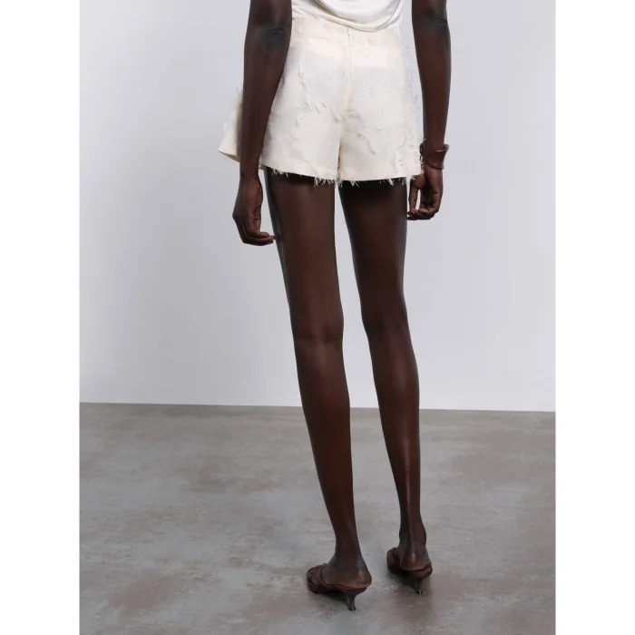 Jora Fringed Textured Shorts - 2