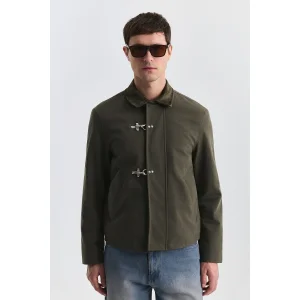 Regular Fit Coat with Ornamental Metal Buttons - 2