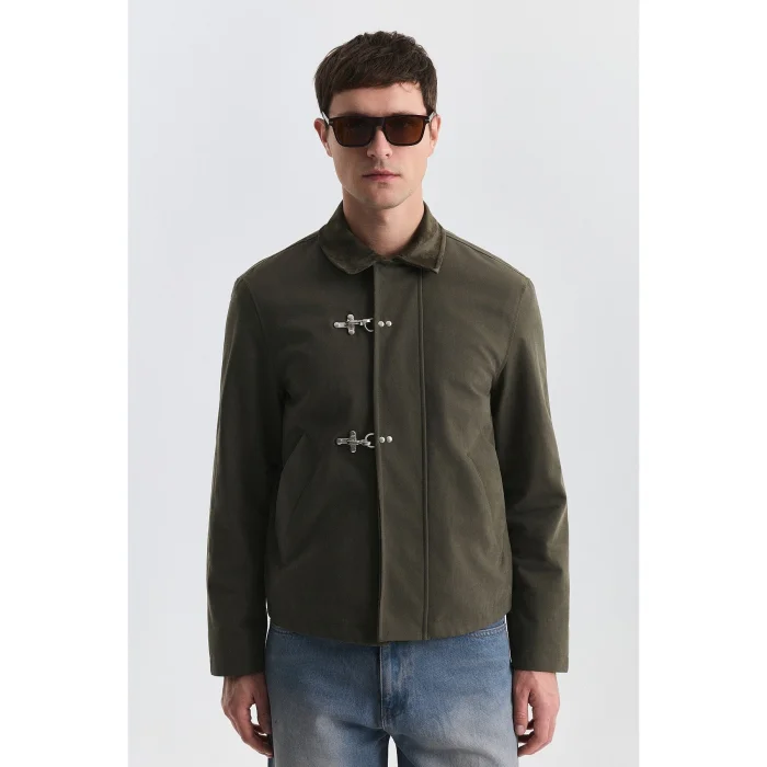Regular Fit Coat with Ornamental Metal Buttons - 2