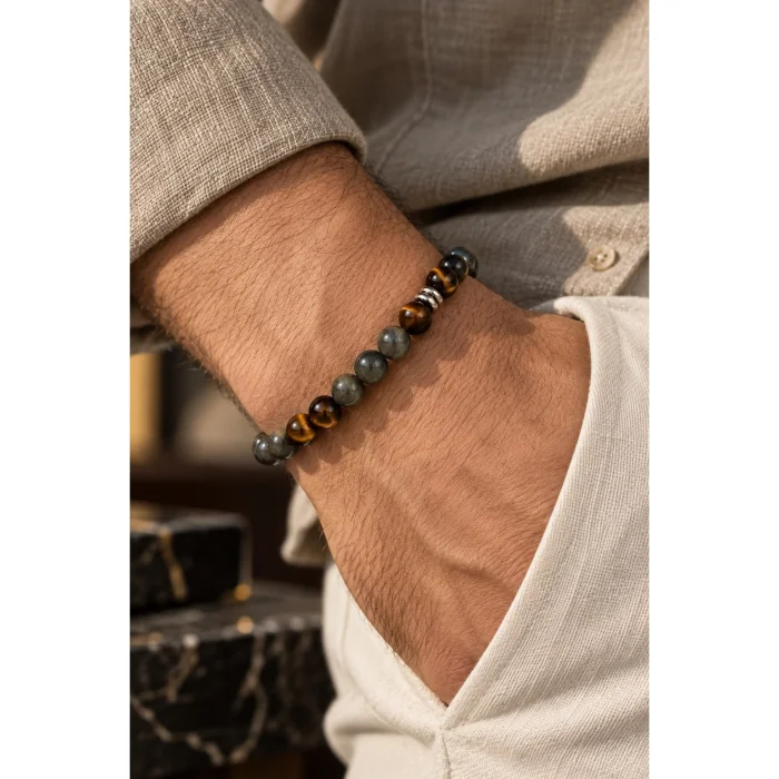 Labradorite & Tiger's Eye Handmade Bracelet - 2