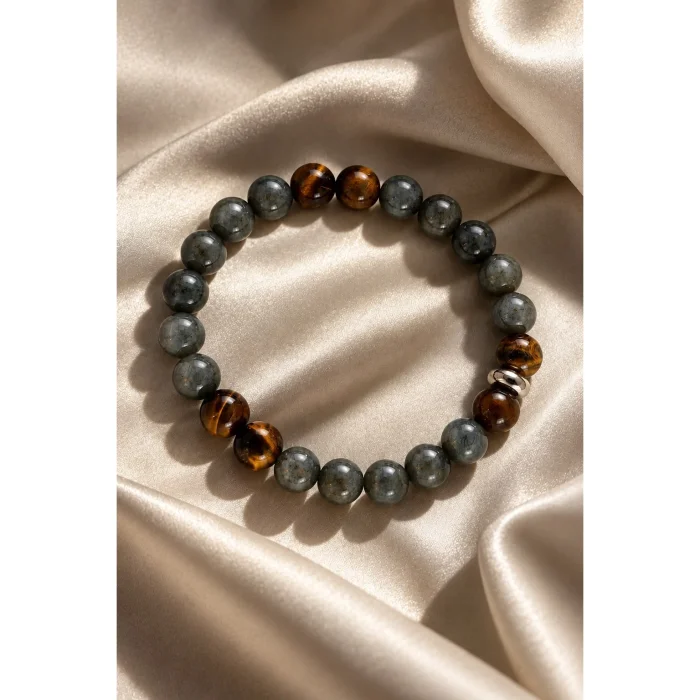 Labradorite & Tiger's Eye Handmade Bracelet - 3