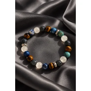 Labradorite, Moonstone & Tiger's Eye Handmade Bracelet - 4