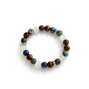 Labradorite, Moonstone & Tiger's Eye Handmade Bracelet - 1