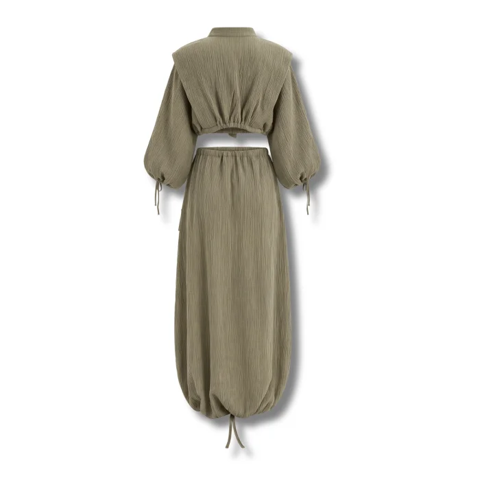 Romy Khaki Cargo Skirt Set - 3