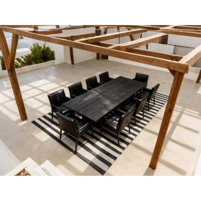 Koben Black Solid Oak Dining & Meeting Table - 7