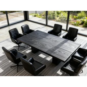 Koben Black Solid Oak Dining & Meeting Table - 3
