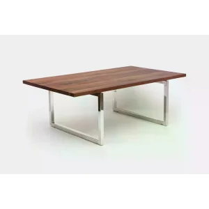 Stern Solid Walnut Dining & Meeting Table with Metal Legs - 1