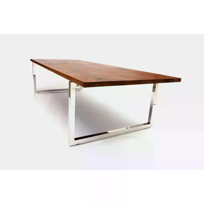 Stern Solid Walnut Dining & Meeting Table with Metal Legs - 4