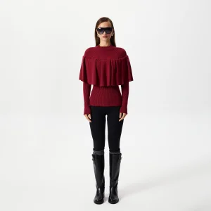 Sophie Burgundy Ruffle Blouse - 2