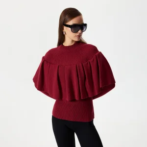 Sophie Burgundy Ruffle Blouse - 5