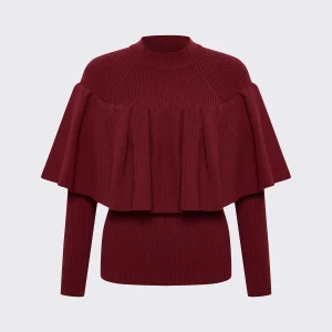 Sophie Burgundy Ruffle Blouse - 1