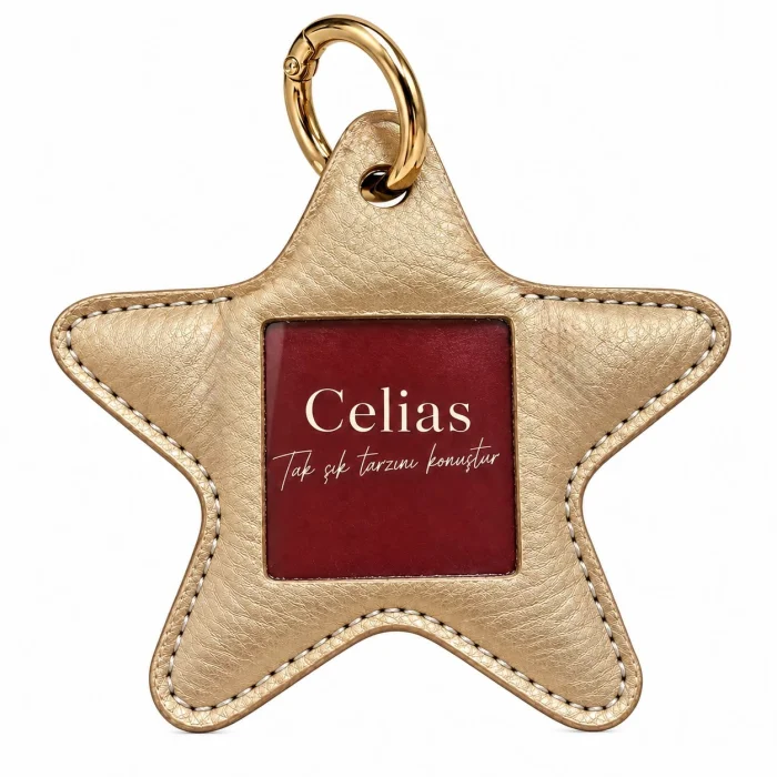 Deri Yıldız Fotoğraf Tutucu Çanta Aksesuarı - 2