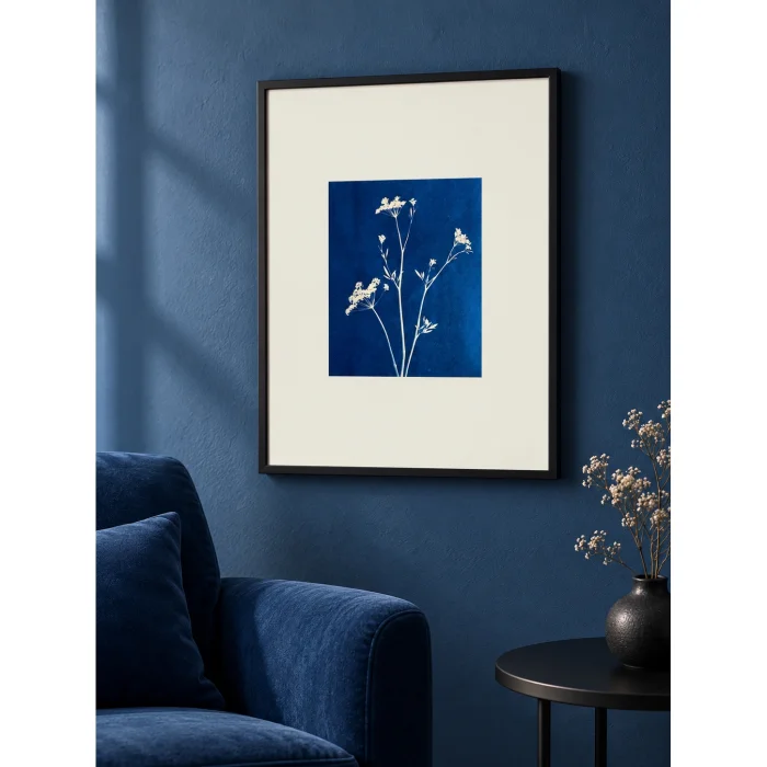 Indigo Stillness Çerçeveli Art Print Tablo - 3
