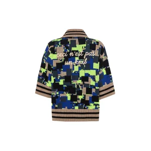 No Knit Oversize Jacquard Polo Sweater - 2