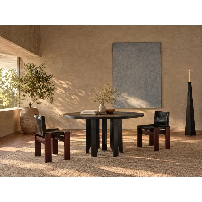 Maelo Round Solid Wood Dining Table - 2