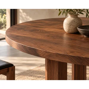 Maelo Round Solid Wood Dining Table - 7