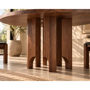 Maelo Round Solid Wood Dining Table - 6