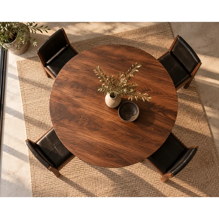 Maelo Round Solid Wood Dining Table - 5