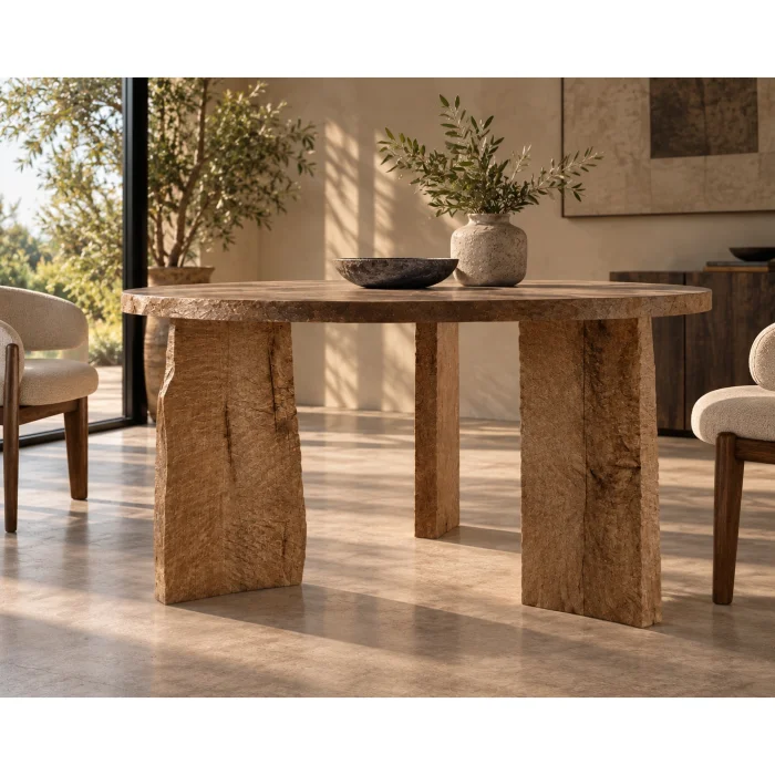 Rouka Solid Oak Round Dining Table - 2
