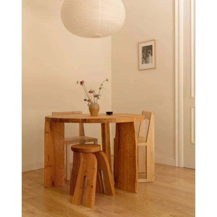 Rouka Solid Oak Round Dining Table - 3