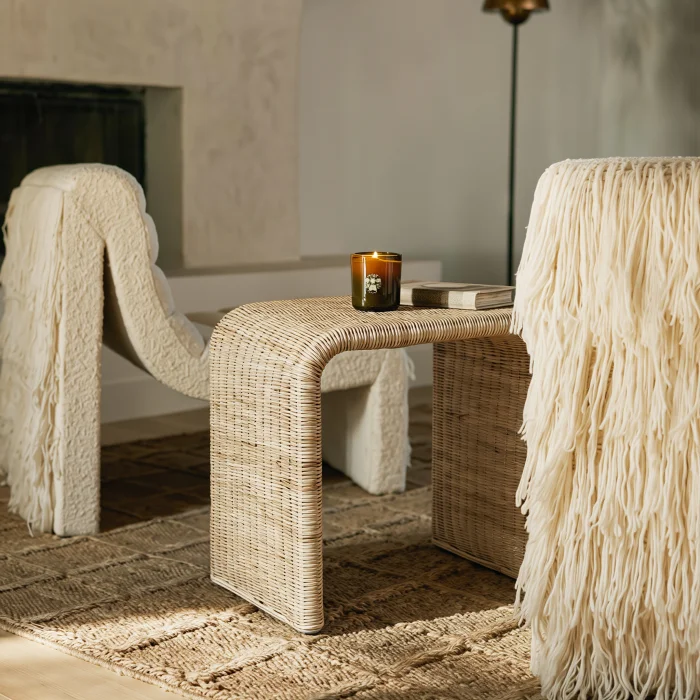 Flax Natural Rattan Side Table - 2