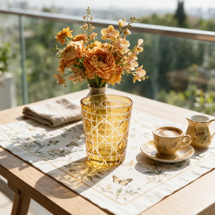 Gloria Amber Kristal Su Bardağı - 2