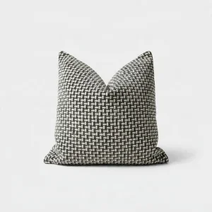 Geometric Patterned Sage and Olive Green Velvet Cushion Cover - 1