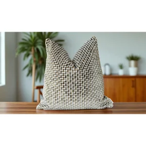 Geometric Patterned Sage and Olive Green Velvet Cushion Cover - 5
