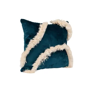 Lola Petrol Blue Velvet Cushion - 2