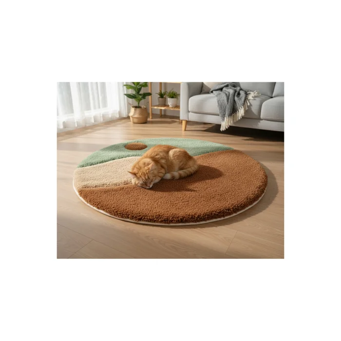 Handmade Minimalist Oval Rug - 4