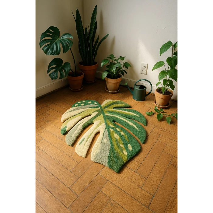 Handmade Monstera Rug - 2