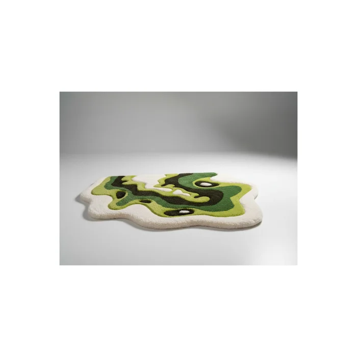 Green Spiral Handmade Rug - 3