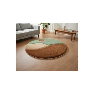 Handmade Minimalist Oval Rug - 3