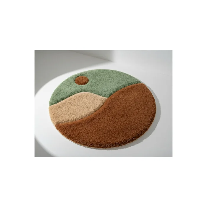 Handmade Minimalist Oval Rug - 2