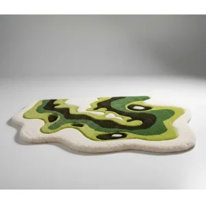 Green Spiral Handmade Rug - 1