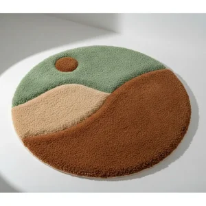 Handmade Minimalist Oval Rug - 1