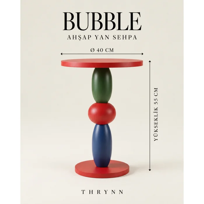Bubble Multicolor Wooden Side Table - 8